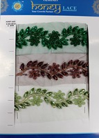 Dentelle française luxueuse et écologique en tulle brodé de fleurs colorées avec perles, idéale pour la décoration de mariages et de la maison, élégante