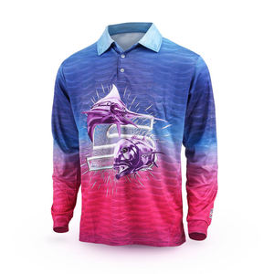 Vente en gros Vêtements de pêche Protection solaire Polos à manches longues imprimés à séchage rapide pour hommes Vêtements de pêche en mer - Product Image 4