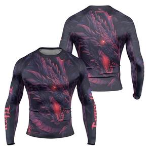 Rashguard de BJJ léger à manches courtes, séchage rapide, extensible, logo personnalisé, MMA, grappling, haut d'entraînement, spandex/polyester, respirant - Product Image 3