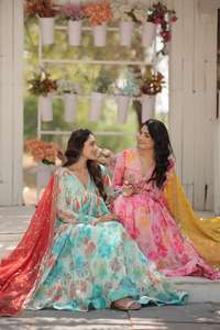 La mayoría de las ventas de traje indio y paquistaní Anarkali Sharara Alia Cut Silk, ropa nupcial para mujeres para ocasiones especiales, exportación mundial - Product Image 4