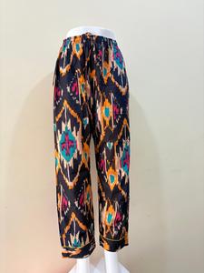 Pantalon imprimé jungle bohème vert paradis 100% coton pantalon de salon jardin exotique pantalon à cordon - Product Image 2