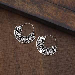Boucles d'oreilles créoles exclusives en argent Sterling 925 pour femmes mode Fine boucles d'oreilles en argent Sterling 92.5 bijoux feuille vêtements quotidiens - Product Image 3