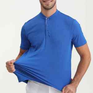 เสื้อยืดโปโลปักลายคอจีนสำหรับผู้ชายเสื้อโปโลสีพื้นแบบปักลายโลโก้ซิลิโคนยางสำหรับใส่เล่นกีฬาดีไซน์ใหม่ - Product Image 3