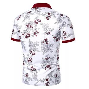 2023 hommes coupe classique à manches courtes polos 100% coton piqué tissu en gros imprimé motif bouffée techniques pour le Golf - Product Image 3