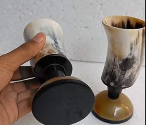 HD Crafts Exportación Calidad Tallado a mano Vidrio Drinkware Elegante Beber Cuerno Taza - Product Image 4