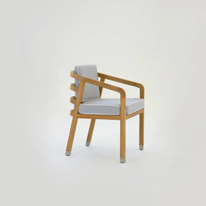 Silla de comedor con brazo de madera de teca maciza de alta calidad con cojín cómodo diseño moderno para uso en exteriores en playas parques eventos - Product Image 6