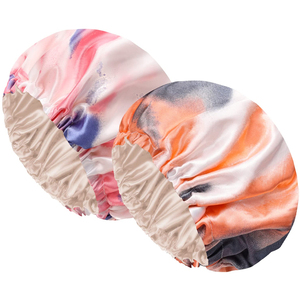 Adjustable Satin <b>Bonnets</b> Customized Color Sleeping Cap Women High Quality Headcovers Elastic Band Custom Printing - Product Image 1