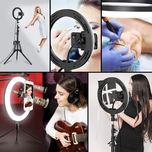 Anello per Selfie da 10 pollici con supporto per treppiede da 76 pollici e supporto per telefono cellulare con dispositivo di Streaming Live compatibile - Product Image 4