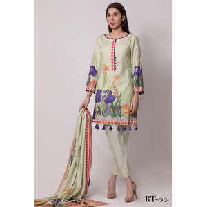 Traje de Lino Estampado Digital Salina de 3 Piezas Sin Coser - 02 - Product Image 1