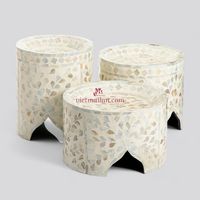 Support à gâteau en bambou écologique, non toxique, fait main, avec cœur en nacre, 1 pièce, pour la présentation de desserts et pâtisseries, Vietnam