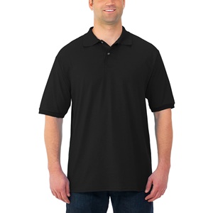 2025 tela de punto de secado rápido personalizada para hombres para Polos negro elegante informal con patrón sólido - Product Image 1