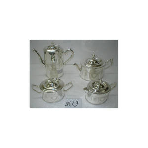 Hot Selling Tabletop Decorative <b>Silver</b> Plating <b>Tea</b> Pot Se Attractive Design <b>Tea</b> Pot Using for Home Decoration - Product Image 1