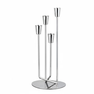 Classic Hammered Silver Metal Candlestick Holder Polished Aluminium <b>Candle</b> Holder For Home Decor Wedding <b>Dinner</b> Parties - Product Image 4