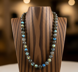 High Quality 18-Inch <b>Silver</b> 925 <b>Necklace</b> for Women Hand Knotted Design Natural Labradorite Stone Beads Freshwater Fashion Gift - Product Image 6