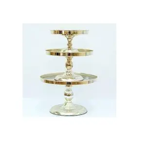 Multi Tier Metal Cake Stand Shiny Polished New Year Wedding Party Home Hotel Usage Metal Cake Stand