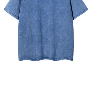 Camiseta Vintage con Logotipo Personalizado, Lavada al Ácido, DTG DTF, para Hombre, Algodón Grueso, Talla Grande, 100% Algodón, Color Azul - Product Image 4