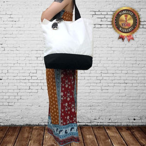 Sacs fourre-tout en toile réutilisables de style original en gros pour femme, sacs fourre-tout en toile avec fermeture éclair, vierges ou imprimés sur mesure en coton - Product Image 2