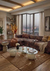 Three Seat Fabric Sectional <b>Sofa</b> Set Modular Loose Back <b>Inflatable</b> Contemporary Style Max Luxury Hotel - Product Image 3