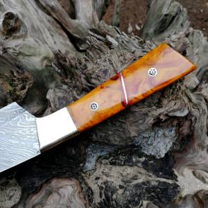 Cuchillo de chef de acero al carbono de Damasco, cuchillos de cocina, producto - Product Image 3