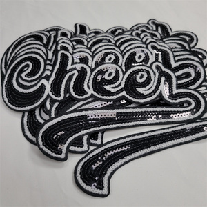 Bán buôn thêu màu tím Sequin Cổ Vũ thêu vá vá sắt vào ngày lễ mẹ ngày Chenille may vá - Product Image 5