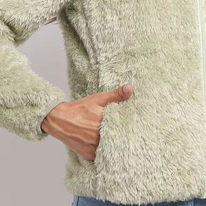 Estilo de bolsillo Look Ropa de invierno Mujer Sherpa Sudadera con capucha Precio bajo Tela transpirable Peso pesado Mujer Sherpa Chaqueta - Product Image 5