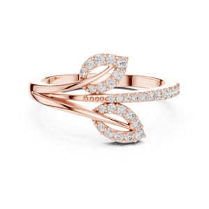 Anillo de Diamantes Cultivados en Laboratorio de Oro Amarillo de 14K para Mujer |   Ropa de Lujo para Bodas y Oficina |   Diamante Cultivado Nuevo Chapado en Oro con Certificación IGI - Product Image 2