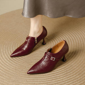 Escarpins à talons hauts en daim à bout pointu pour femmes, design élégant pour mariage, fête et banquet, nouveaux styles - Product Image 4