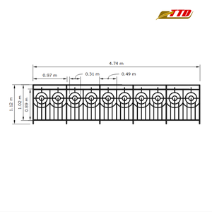 Rampe de balcon en fer forgé sur mesure fabriquée à la main au Vietnam Ingrédients à 100% du Vietnam Design élégant et sécurisé - Product Image 6
