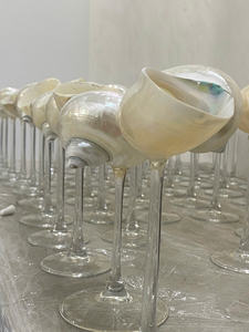 VASO DE VINO SEASHELL Tema costero ARTESANAL único DRINKWARE - Product Image 2