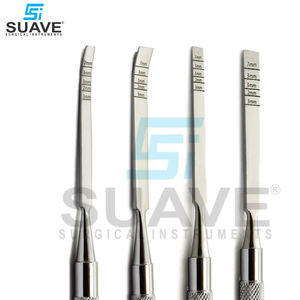 Juego de cinceles dentales con impresión de logotipo personalizado, de buena calidad de forma curva producto nuevo, por SUAVE SURGICAL INSTRUMENTS - Product Image 2