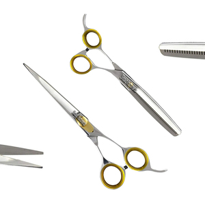 ชุดกรรไกรตัดขนสัตว์2ชิ้นสำหรับสัตว์เลี้ยงแบบตรง6.5 "42-ฟันกรรไกรซอยผมและกรรไกรตัดผม - Product Image 1