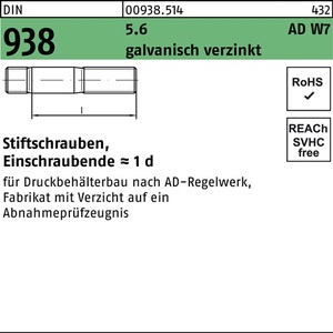 DIN 938 M <b>12</b> X <b>70</b> 5.6 Electrogalvanized Stud Bolt 50-Piece Set Essential Studs for Various Applications - Product Image 1
