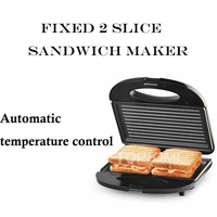 Machine à sandwich électrique 4 tranches 750W, plaques fixes interchangeables pour gaufres et grillades, garantie 1 an, usage domestique et extérieur