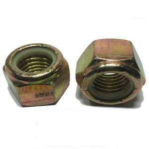 1-14 Grado fino 8 Inserto de nailon Chapado en zinc amarillo Nylock Tuercas de bloqueo Pernos - Product Image 1