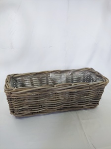 Traditional Natural <b>Rattan</b> Kubu Grey Planter Vase <b>Basket</b> with Plastic Liner Multifunctional <b>Storage</b> Organization <b>Baskets</b> - Product Image 6
