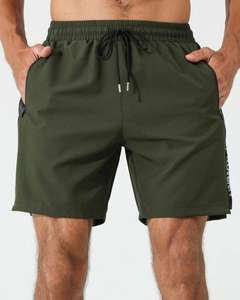 High Quality <b>Men's</b> Quick Dry Fitness <b>Shorts</b> <b>Elastic</b> <b>Waist</b> Solid Mesh Breathable Canvas Hot Selling Slant Pocket Drawstring <b>Waist</b> - Product Image 1