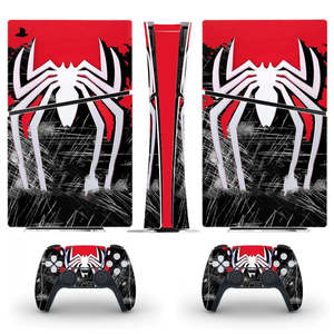 Funda Protectora Digital de Alta Calidad con Diseño de Spiderman para PS5 Slim, Vinilo Impermeable, Inalámbrica, con Función de Huella Dactilar, Incluye Bolsa - Product Image 4