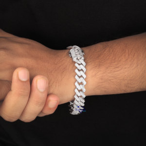 สร้อยข้อมือคิวบาเงิน925ที่สง่างามด้วยเพชรโมอิสและเครื่องประดับไฮไลท์ที่งดงามสำหรับผู้ชายผู้หญิง - Product Image 1