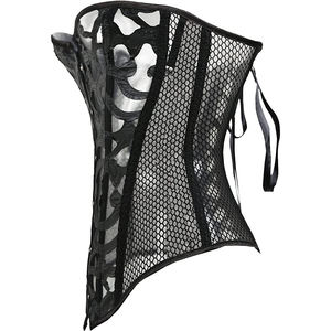 Premium Quality Ladies <b>Corset</b> Black <b>Lace</b> Thick Breathable Adult Shaper Magnificent Curve Chest Traditional Lacing Technique Hole - Product Image 4