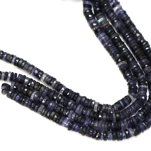 Cuentas Heishi de Iolita Facetada de Primera Calidad, Forma de Neumático, 5-7 mm, Iolita Natural AAA, Forma de Rueda Facetada, Piedra Preciosa, Cuentas al por Mayor - Product Image 3