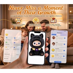 ตุ๊กตาแมวดำ AI ของเล่นอิเล็กทรอนิกส์แบบโต้ตอบได้ พร้อมปลอกคอถักโครเชต์ ตุ๊กตาสัตว์นุ่มนิ่ม ของขวัญสำหรับเด็ก ขายส่ง - Product Image 5