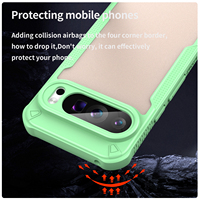 Coque arrière semi-transparente givrée en TPU+PC, étanche, antichoc, finition mate délicate, couleur unie pour Google Pixel 9 Pro XL