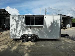Remolque de comida remolcable blanco de 7 'X 16' para eventos, Catering, barra móvil para aperitivos, fábrica de alimentos, bodega, dulces - Product Image 5