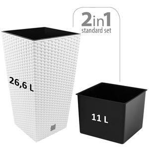 Pentola Rato da 26,6 litri con inserto 26,5 x 26,5 x 50 cm in bianco - Product Image 2