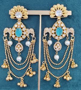 Pendientes de Cachemira Polki de Primera Calidad con un Hermoso Diseño de Elefante, Ideales para Bodas, Fiestas y Ocasiones Festivas - Product Image 4