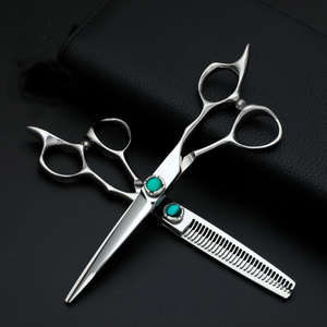 Tijeras para el cabello Tijeras de adelgazamiento de 6 pulgadas Tijeras para cortar el cabello Tijeras profesionales Tijeras afiladas rectas de acero inoxidable - Product Image 1