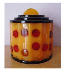 Meilleures ventes Boîte et résine décorative Boîte en résine ambre et noire et dorée Forme Raund Meilleure qualité - Product Image 1