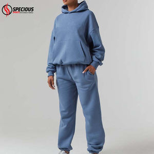 Survêtements décontractés à capuche de haute qualité, taille personnalisée, streetwear, survêtements de jogging, pull oversize pour femmes, 100% coton, coupe ample - Product Image 4