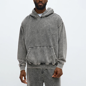 เสื้อมีฮู้ดโอเวอร์ไซส์โชว์ไหล่สำหรับสตรีเสื้อมีฮู้ดสไตล์วินเทจจากหิน420gsm - Product Image 1