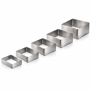Juego de 12 Anillos para Pastel Fida, Cuadrados, Rectos, de Acero Inoxidable, 0.8 mm de Grosor, 5 cm de Altura - Product Image 1
